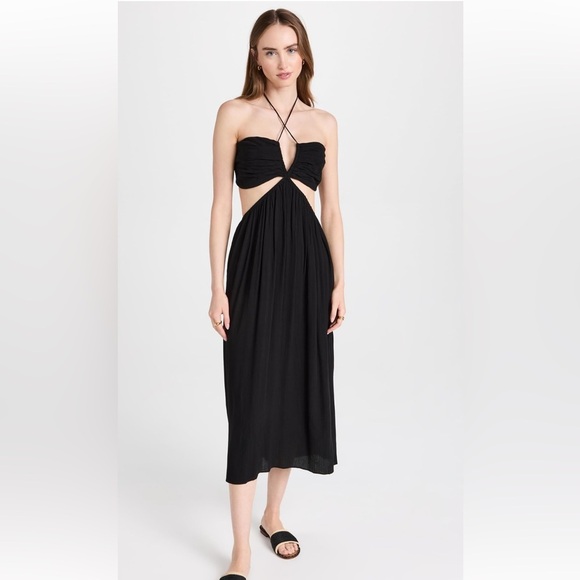 Playa Lucila Halter Cutout Midi Black Dress, Size Small - Picture 1 of 9